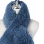 Women's Faux Fur Pull Through Scarf | China Blue