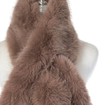 Women's Faux Fur Pull Through Scarf | Mocha Mousse Brown