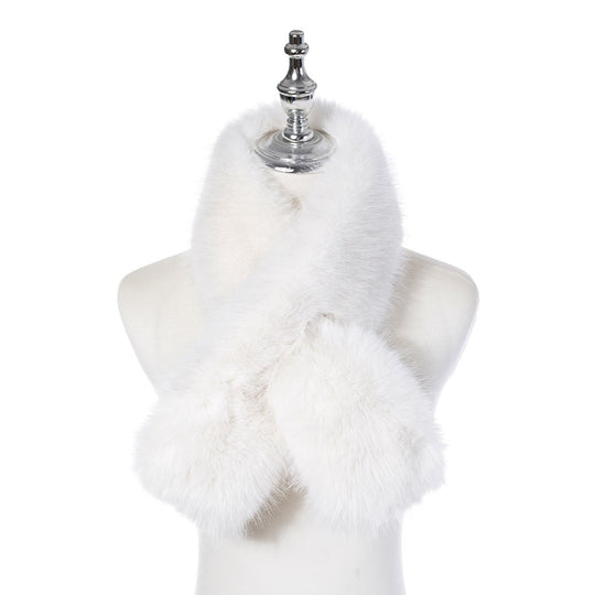Women's Faux Fur Wrap-Over Scarf | Whipped Cream
