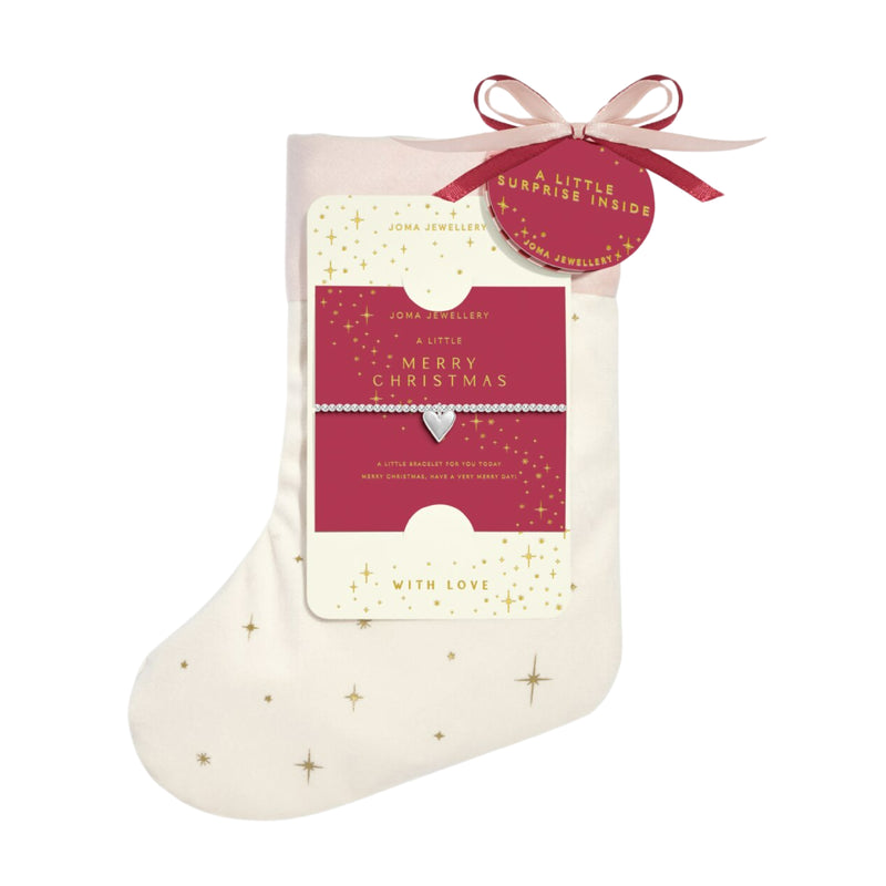 Adults' Stocking A Little Gift Set | 'Merry Christmas' Bracelet | Silver Plated