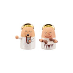 Angel Band Nativity Scene Figures | Drum & Harp | Set of 2