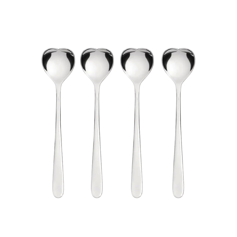 Big Love Heart Ice Cream Spoons | Stainless Steel | Set of 4