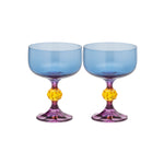 Bliss Cocktail Glasses | Blue & Purple | Set of 2