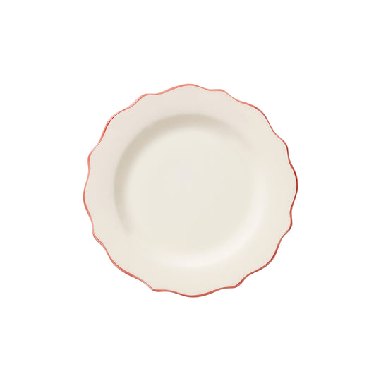 Carmine Scalloped Breakfast Plate