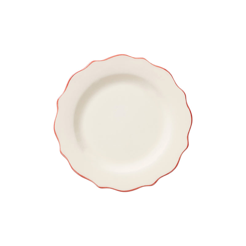 Carmine Scalloped Breakfast Plate
