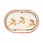 Ceramic Christmas Reindeers Serving Platter