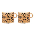 Ceramic Leopard Print Mugs | Set of 2