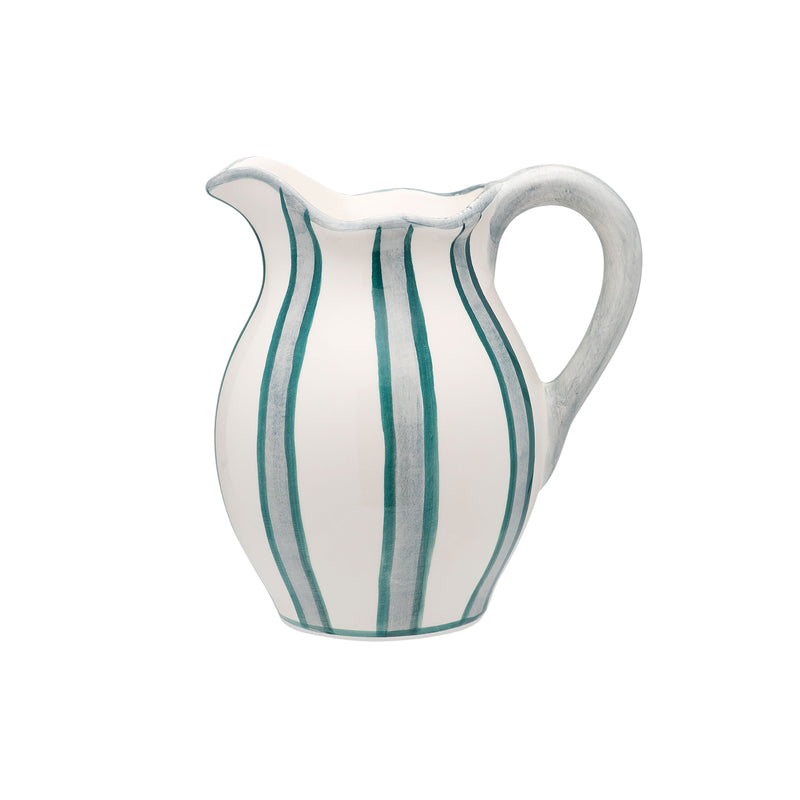 Ceramic Powder Striped Jug | Blue & White