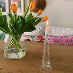 Dioni Taper Candle Holder | Glass | 24cm