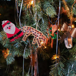 Festive Leopard Hanging Christmas Tree Decoration