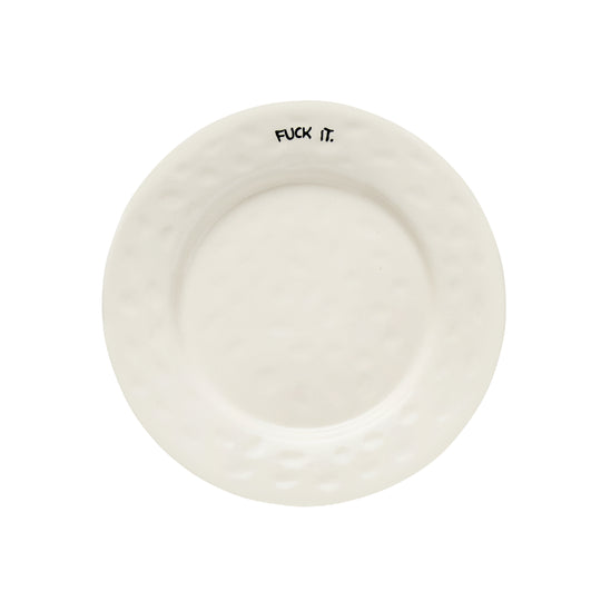 'F*ck It' Breakfast Plate | White