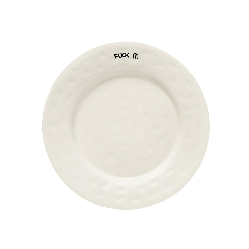 'F*ck It' Breakfast Plate | White