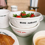 'Good Morning' Ceramic Bowl | White
