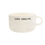 'Good Morning' Ceramic Cappuccino Mug | White