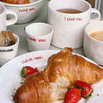 'I Love You' Ceramic Breakfast Plate | White