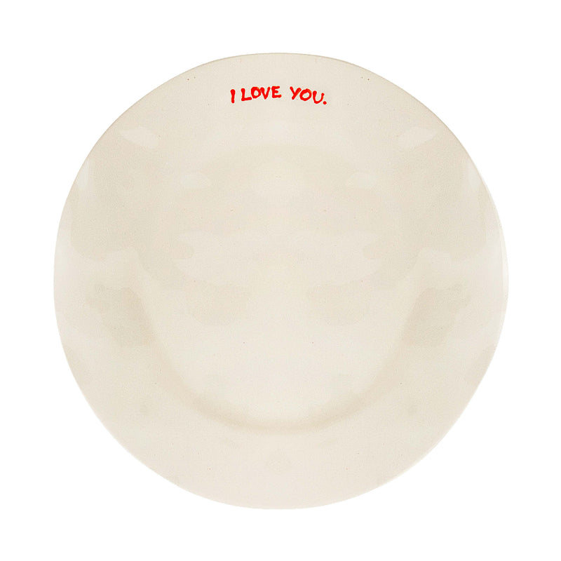 'I Love You' Ceramic Breakfast Plate | White