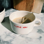 'I Love You' Ceramic Cappuccino Mug | White