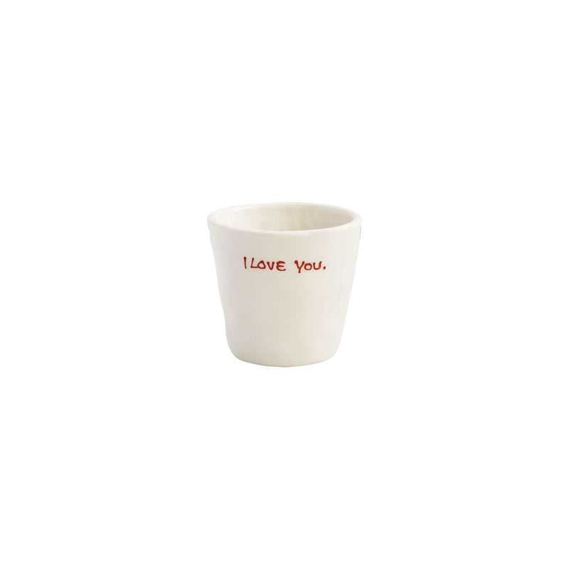 'I Love You' Ceramic Espresso Cup | White