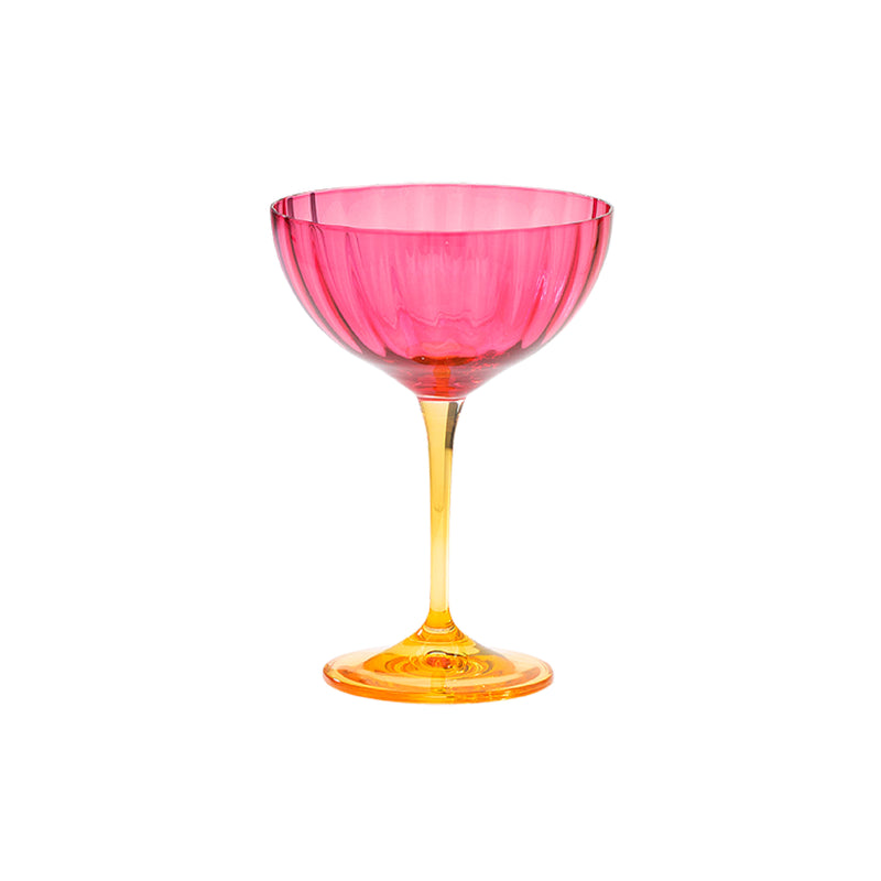 Jazzy Champagne Glass | Pink & Orange