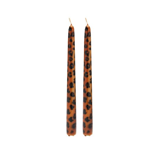 Leopard Print Taper Candles | Set of 2