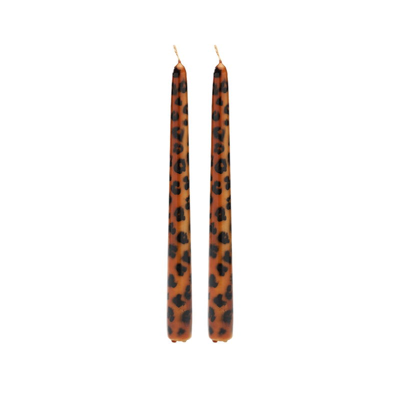 Leopard Print Taper Candles | Set of 2