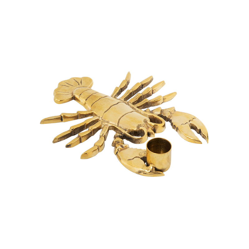 Lobster Taper Candle Holder | Brass