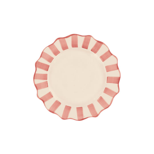 Scalloped Ceramic Breakfast Plate | Pink