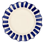 Scalloped Ceramic Dinner Plate | Blue & White