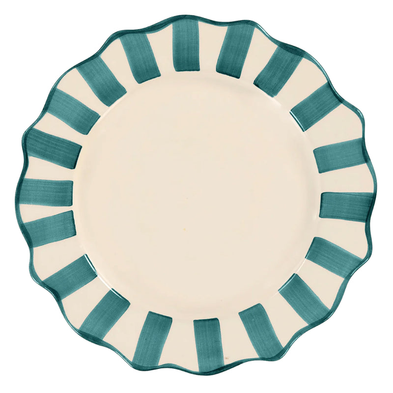 Scalloped Ceramic Dinner Plate | Pine