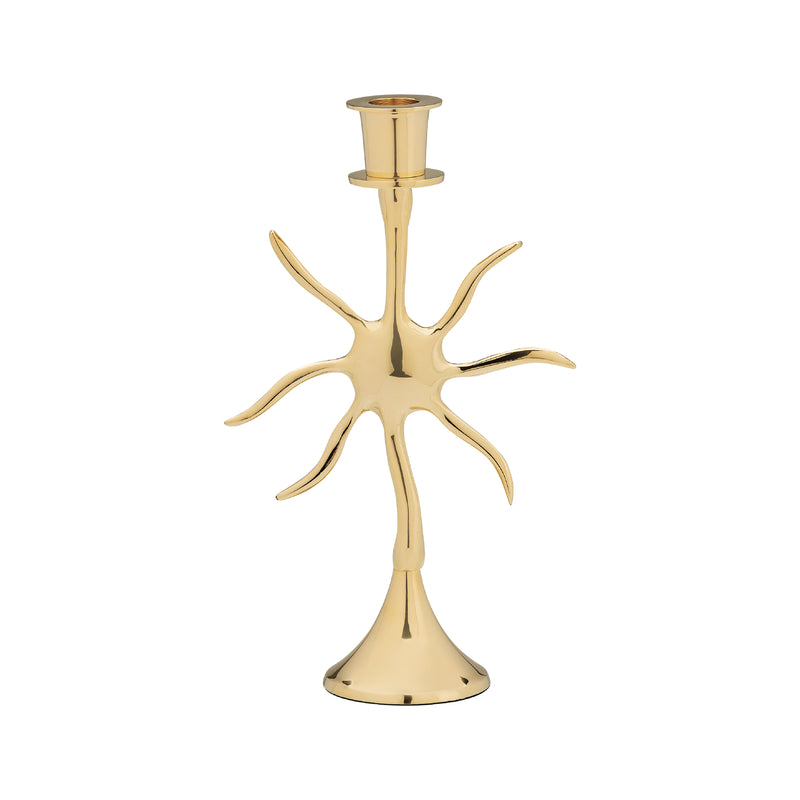 Sunny Brass Candle Holder | 25cm