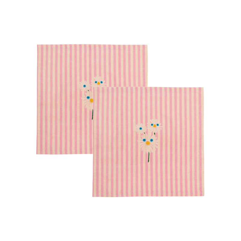 Trippy Flower Napkins | Pink & White | Set of 2