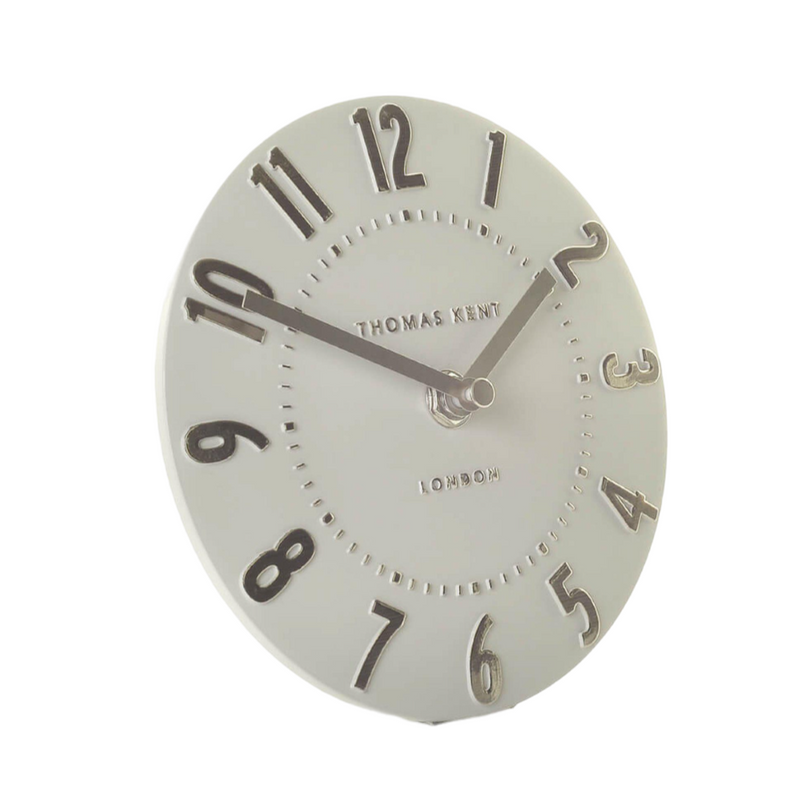 Mulberry Mantel Clock | Silver Cloud | 6"