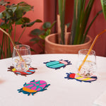 Beetle-Shaped Coasters | Set of 4