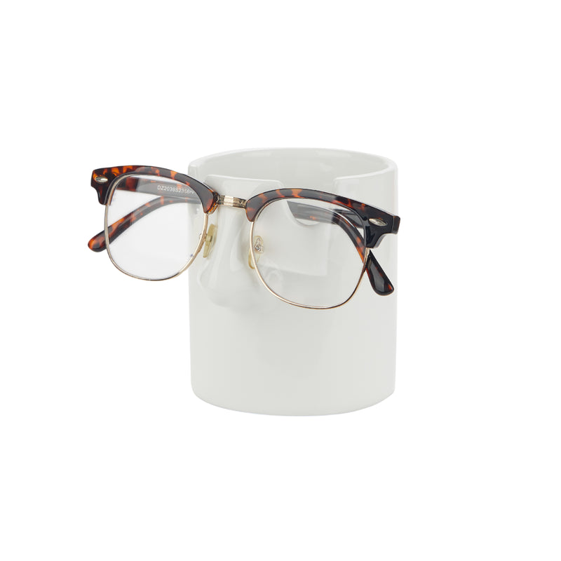 Nosey Buddy Stationery & Glasses Holder | White