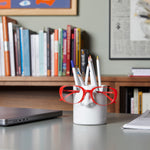 Nosey Buddy Stationery & Glasses Holder | White