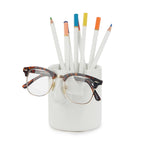 Nosey Buddy Stationery & Glasses Holder | White