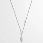 Men’s Feather Pendant Necklace | Rhodium Plated Steel