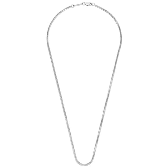 Men's Foxtail Chain Necklace | Rhodium Plated Steel