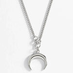 Men's Horn Pendant Necklace | Rhodium Plated Steel