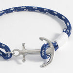 Men's Rope Bracelet with Stainless Steel Anchor | Blue