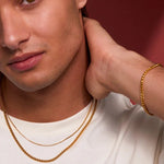 Men's Spiga Chain Necklace | Gold Plated