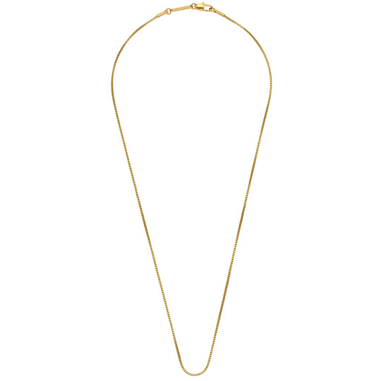 Men's Thin Box Chain Necklace | Gold Plated