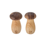 Rahim Mushroom Salt & Pepper Shakers | Rubberwood | Set of 2