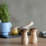 Rahim Mushroom Salt & Pepper Shakers | Rubberwood | Set of 2