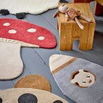 Space Rocket & Teddy Bear Rug | Wool | 100cm