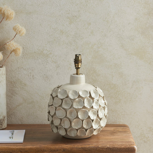 Borello Crackle Table Lamp Base | Ivory