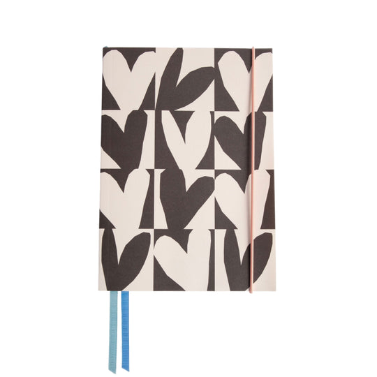A5 Checkmate Hearts Notebook | Monochrome