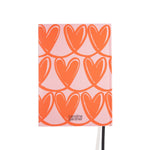 A5 Fabric Hardcover Notebook | Looped Hearts | Pink