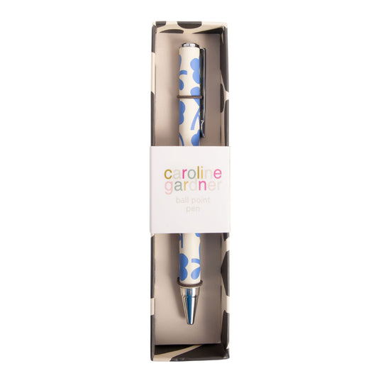 Blue Floral Boxed Ballpoint Pen
