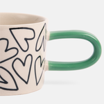 Ceramic Mono Outline Hearts Mug